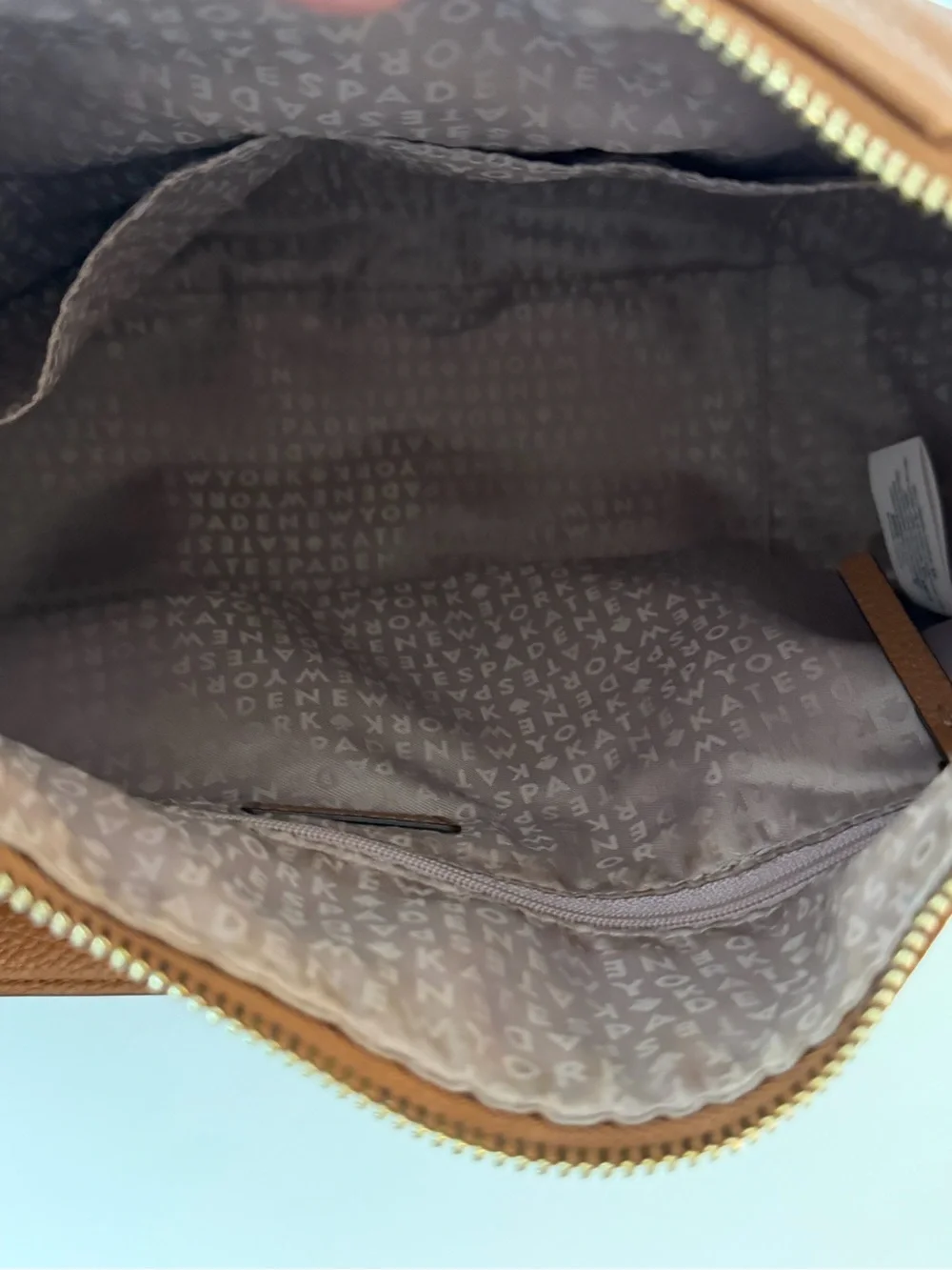 Kate Spade New York Brown Pebbled Leather Shoulder Crossbody Bag
